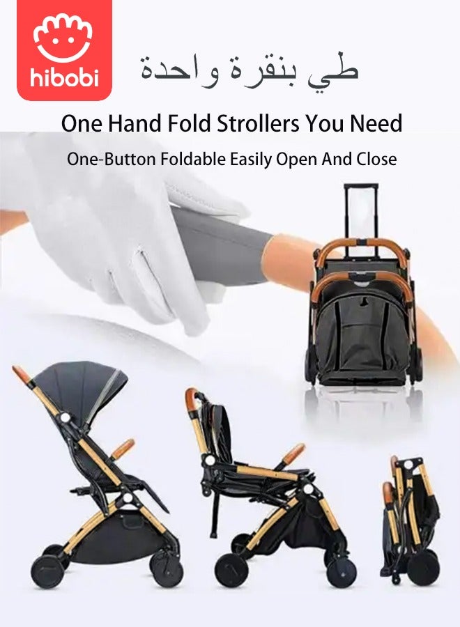 هيبوبي عربة أطفال قابلة للطيّ  (مسموح بصعودها الطائرة) - أسود - Image 2