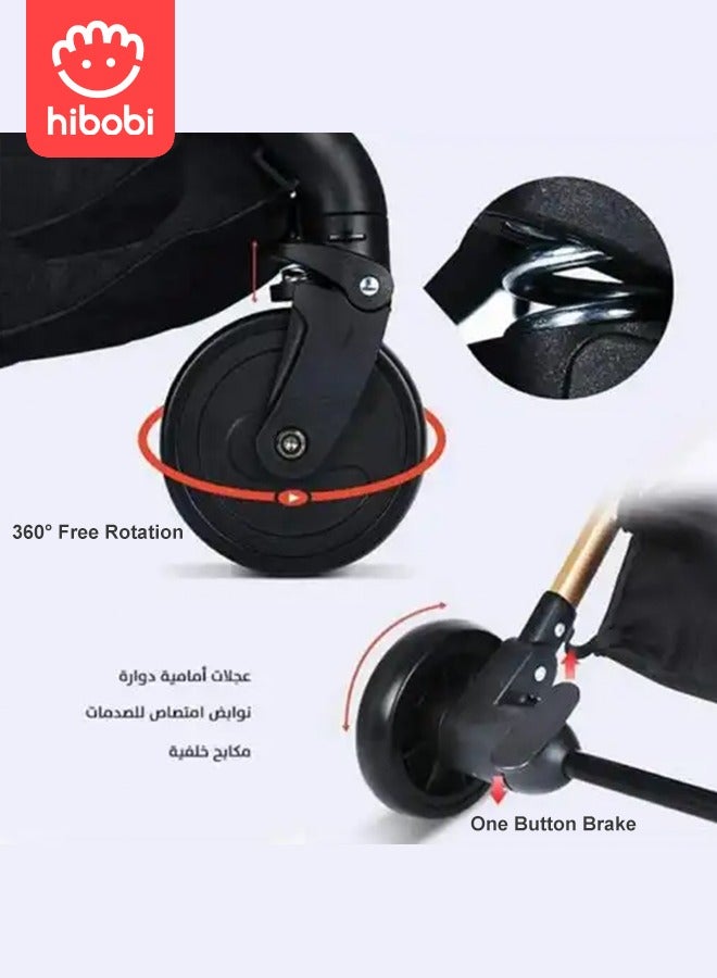 هيبوبي عربة أطفال قابلة للطيّ  (مسموح بصعودها الطائرة) - أسود - Image 5