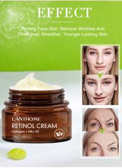 Lanthome 50g Retinol Cream Infused with Collagen, HA & VC - The Ultimate Anti - Aging Powerhouse to Vanish Fine Lines & Wrinkles on Face, Neck & Eyes  - Image 2