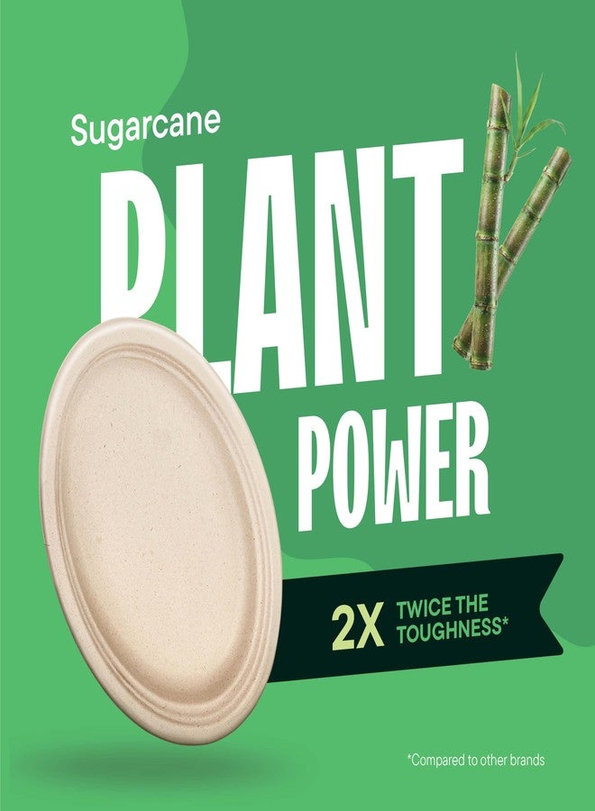 Stack Man 12 Inch Oval Paper Plates Heavy Duty Disposable - [125-Count] Biodegradable Sugarcane Bagasse Platters, Perfect for Thanksgiving Turkey & BBQ, Microwave Safe, PFAS-Free Sturdy Eco-Friendly - Image 4