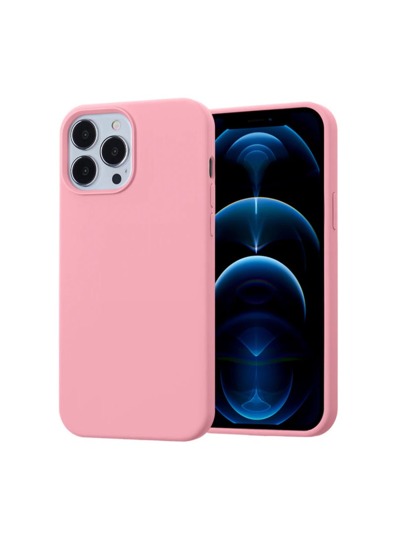 أكسسور  جراب سيليكون وردي لهاتف iPhone 13 Pro (6.1 بوصة) - غطاء واقٍ ناعم الملمس مقاوم للصدمات، جراب هاتف متين مضاد للخدش لهاتف Apple iPhone - Image 1