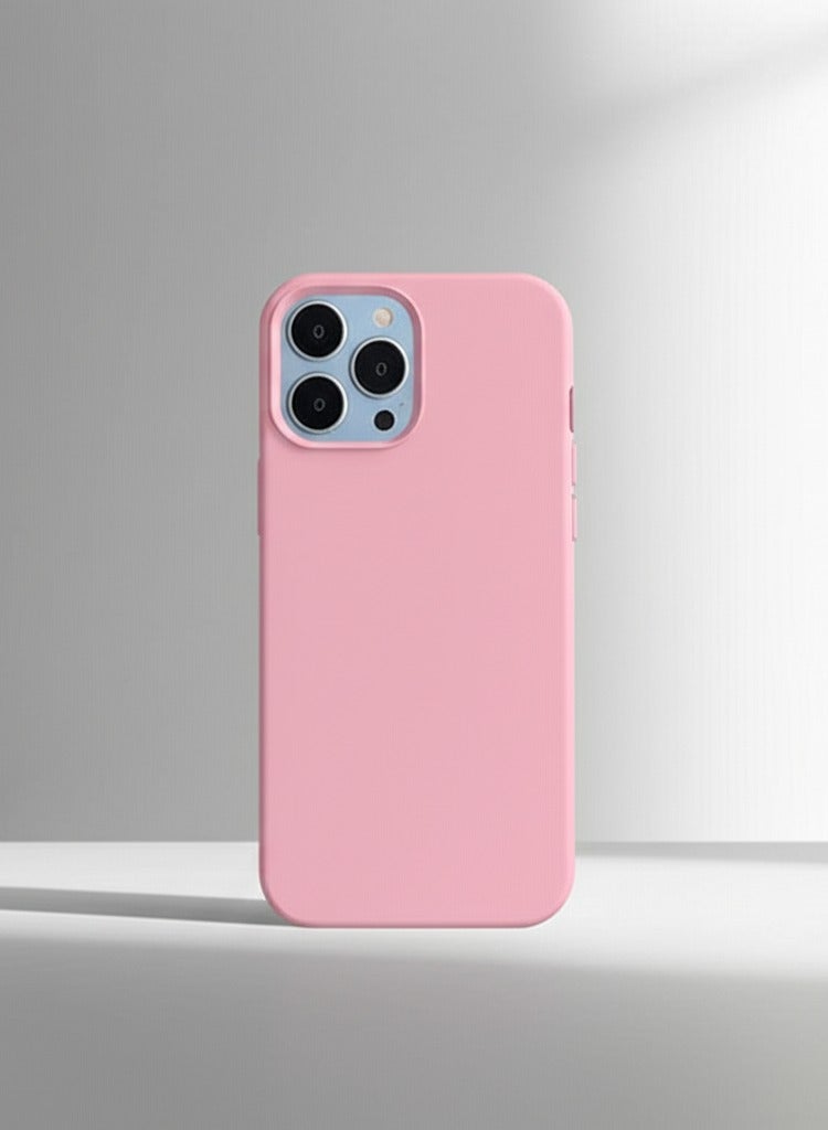 أكسسور  جراب سيليكون وردي لهاتف iPhone 13 Pro (6.1 بوصة) - غطاء واقٍ ناعم الملمس مقاوم للصدمات، جراب هاتف متين مضاد للخدش لهاتف Apple iPhone - Image 3