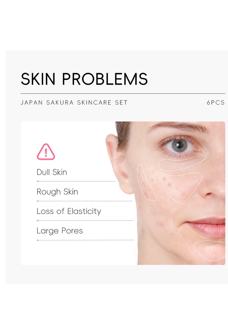 Laikou 6 Pcs Skin Care Set SAKURA Women Beauty Gift Sets Skin Care Kit with Serum, Eye Cream, Face Cream Travel Kit for Women Wife Mom Teen Girls TSA-friendly Sizes Birthday Gift - Image 4