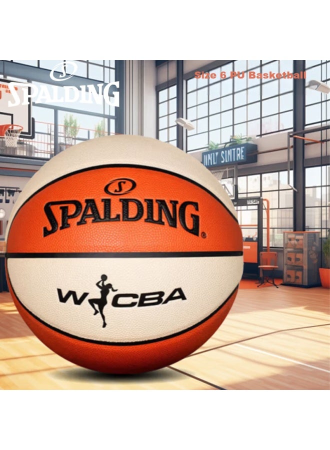 Spalding Women's Size 6 Indoor/outdoor Durable Non-slip Pu Basketball For Wcba League 77-922y6 - Image 1