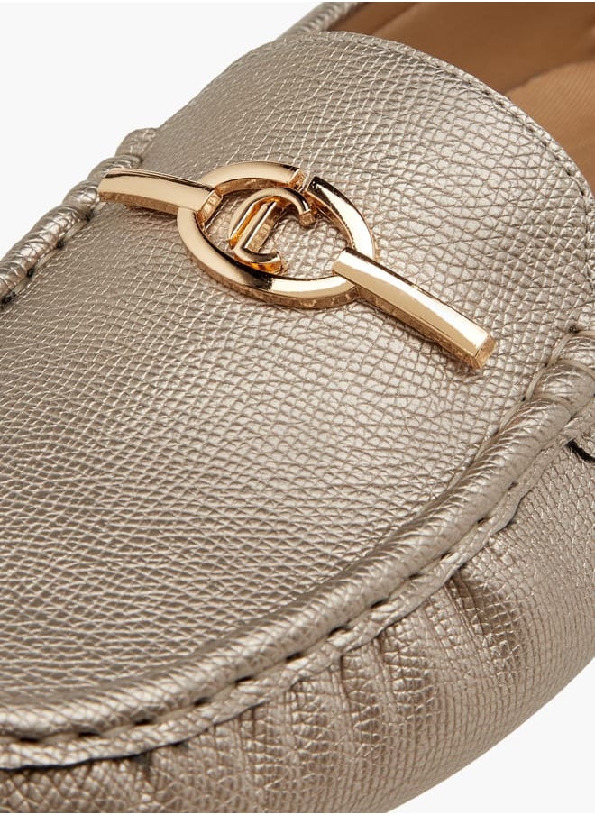 Le Confort Women Textured Slip-On Loafers with Metal Accent  - Image 4