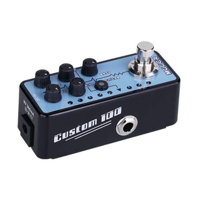 MOOER M018 Custom 100 Micro Preamp Pedal, Modelled after Custom Audio PT100 100W Plexi Amp, Dual Channel Amp Simulator With Built-in Cabinet  Simulation - Image 1