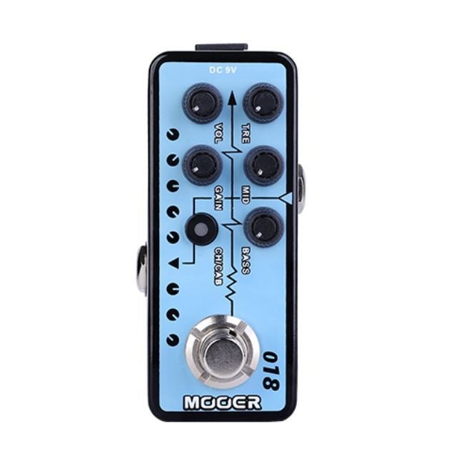 MOOER M018 Custom 100 Micro Preamp Pedal, Modelled after Custom Audio PT100 100W Plexi Amp, Dual Channel Amp Simulator With Built-in Cabinet  Simulation - Image 3