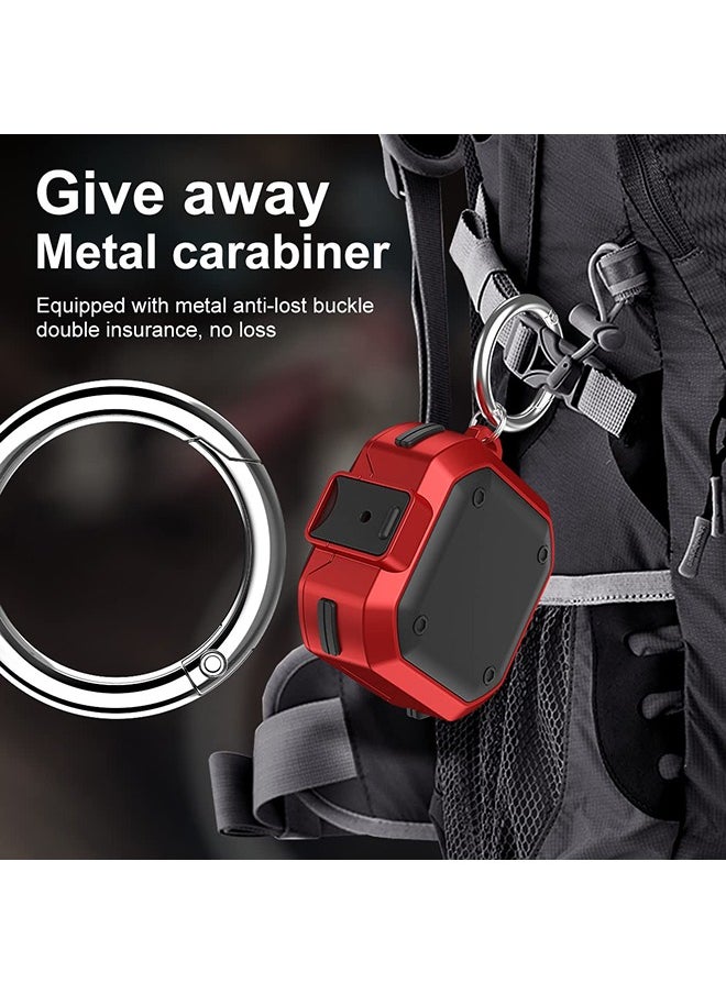 O Ozone - Armor Case for Samsung Galaxy Buds FE/Galaxy Buds 2 Pro/Galaxy Buds 2/Galaxy Buds Pro/Galaxy Buds Live Case [with Security Lock]& Keychain -Red - Image 1