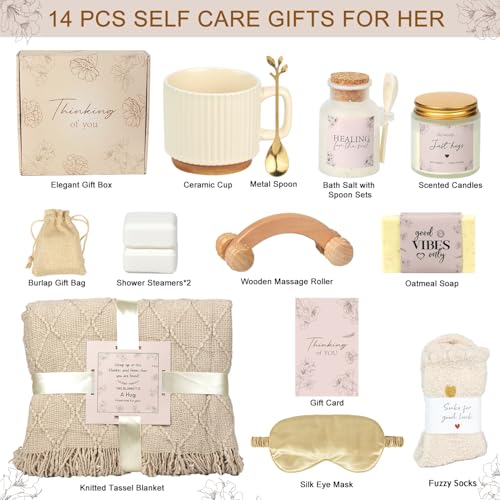 Ithmahco Mothers Day Thinking of You Gift Basket for Mom Self Care Get Well Soon Birthday Gifts for Women Relaxing Spa Gifts Basket Sick Care Package for Women Relaxation Get Well Gift After Surgery - Image 3