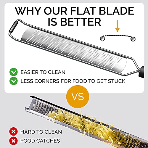 Grace & Grind DESIGNED BY CHEFS ~ Premium Lemon Zester Grater With Perfectly Angled Teeth ~ Ideal for Citrus, Parmesan Cheese, Garlic, Vegetables and Fruits - Image 4