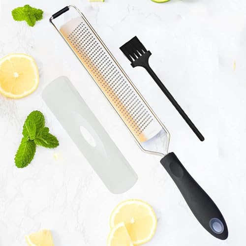 Grace & Grind DESIGNED BY CHEFS ~ Premium Lemon Zester Grater With Perfectly Angled Teeth ~ Ideal for Citrus, Parmesan Cheese, Garlic, Vegetables and Fruits - Image 1