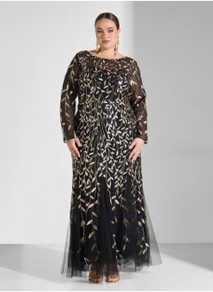 Khizana Plus Size Mermaid Cut Embroidered Dress  - Image 1