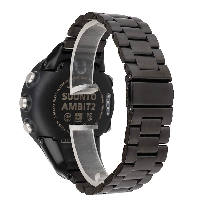 Demupai Replacement Band Strap for ambit 3/3 Run/3 sport/3 Peak, 22mm Width Metal Watch Band for Suunto Ambit 2/2S/2R (Black.) - Image 1