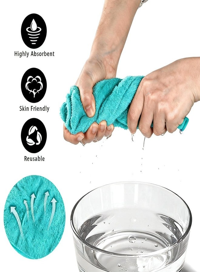 PHOGARY 6 Pack Microfiber Face Body Wash Mitts, Reusable Makeup Remover Mitt Gloves, Soft Flannel Cleansing Mitts Bath Spa Cloth, European Style Face Cloth Mittens, 6×8inch, Green - Image 3