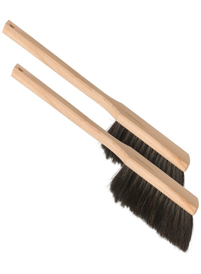 Redecker Horsehair Workshop Brush with Extra-Long Beechwood Handle, Set of 2, Stiff Natural Bristles, 17 inches, Made in Germany - Image 1