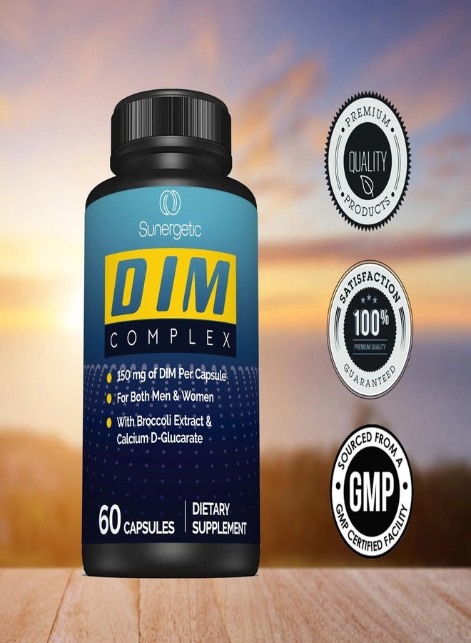 سانيرجيتيك مكمل غذائي Sunergetic Premium DIM - 150 ملغ ثنائي إندوليل ميثان، بروكلي، غلوكاريت الكالسيوم، وبيوبيرين للرجال والنساء - مركب DIM لدعم وتوازن انقطاع الطمث - 60 كبسولة - Image 5