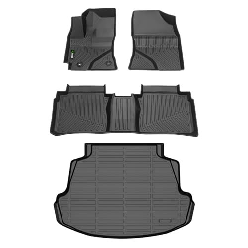 HAFIDI All Weather Car Floor Mats Cargo Liner for Corolla 20142019 Sedan Only Custom Fit Full Set Accessories Black - Image 1