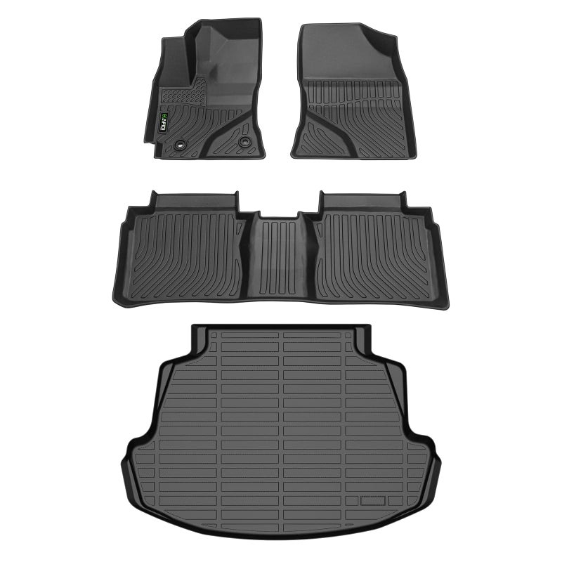 HAFIDI All Weather Car Floor Mats Cargo Liner for Corolla 20142019 Sedan Only Custom Fit Full Set Accessories Black - Image 3