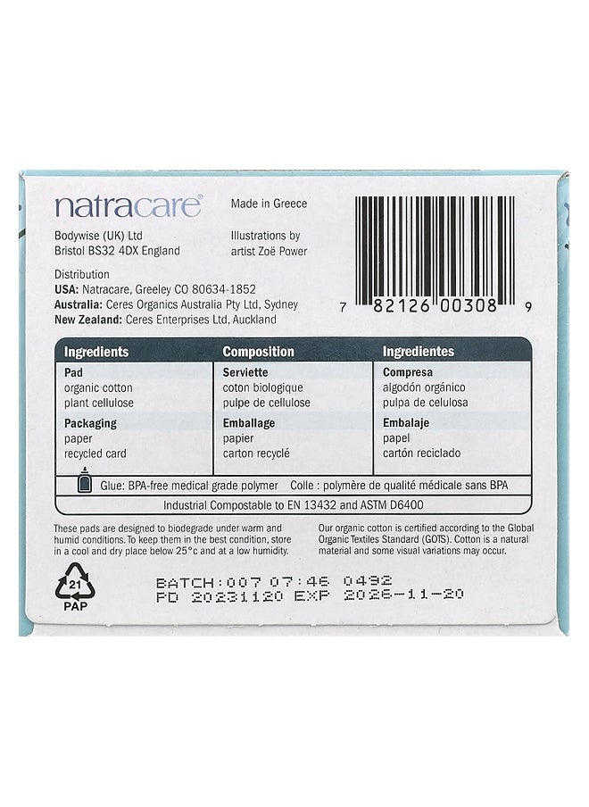 NATRACARE Natracare, Ultra Pads, Organic Cotton Cover, Super, 12 Pads  - Image 2