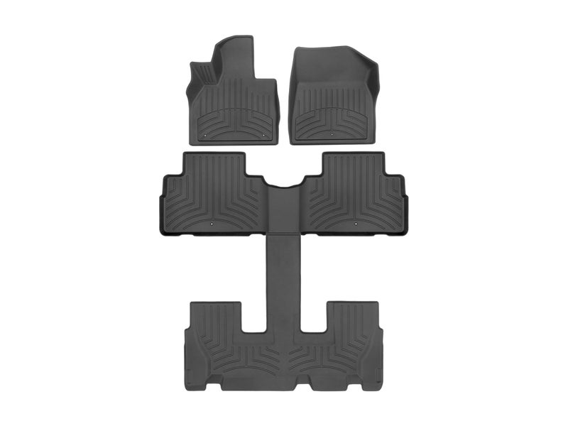 WeatherTech FloorLiner HP Custom Fit Floor Mats for Hyundai Palisade Full Set 441578123IM Black