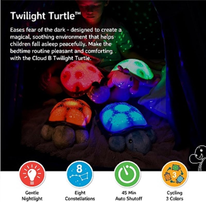 Cloud b Calming Nightlight Star Projector | Gentle Brightness | 3 Colors | 8 Constellations | Auto-Shutoff | Twilight Turtle Green - Image 2