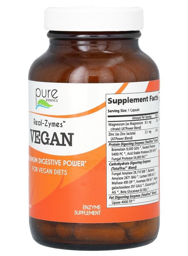 Pure Essence Real-Zymes Vegan 90 Vegi-Caps - Image 2