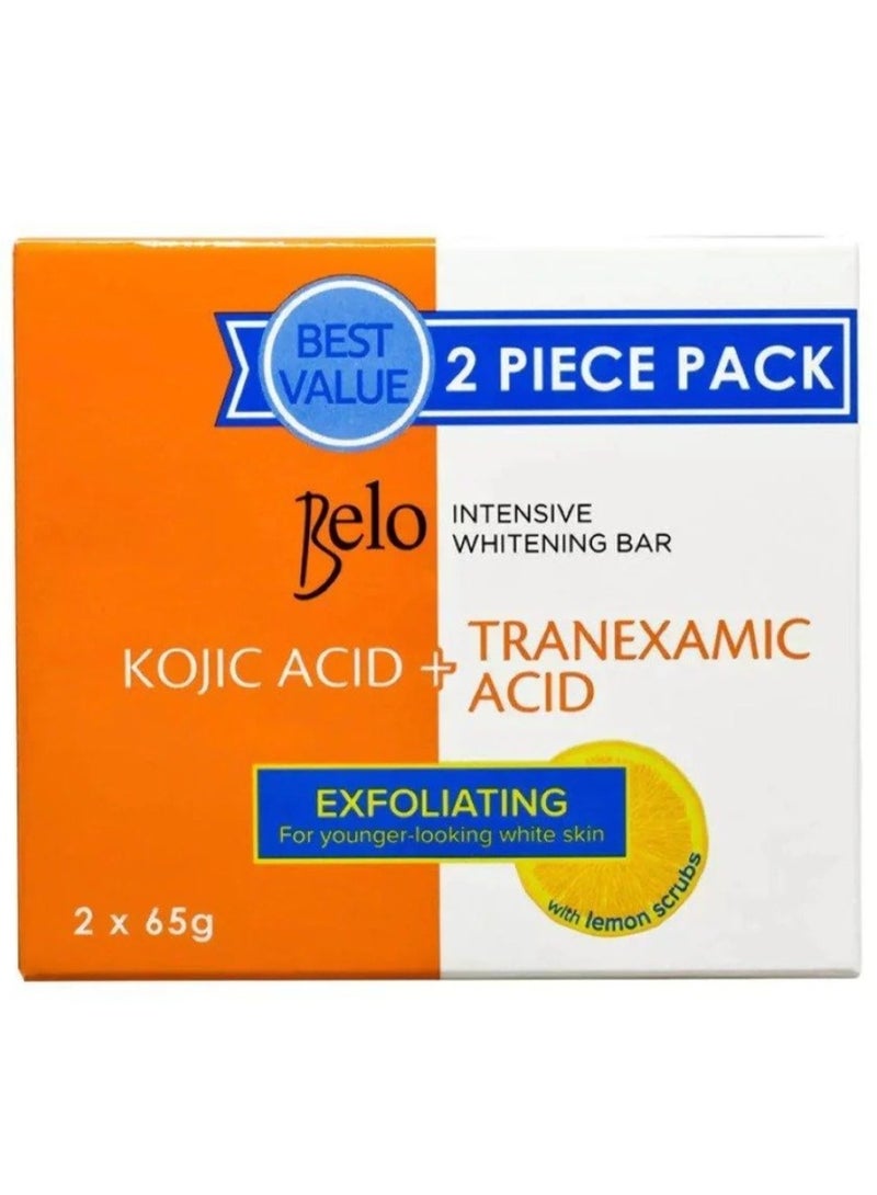 Belo Essentials Belo Kojic Acid + Tranexamic Acid Exfoliating Soap 2 × 65g - Image 1