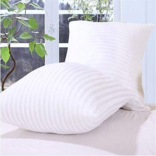 JDX 200 TC Hollow Fiber Stain Striped Fabric Cushion (Set of 2, White), B07VPQLK66 - Image 1