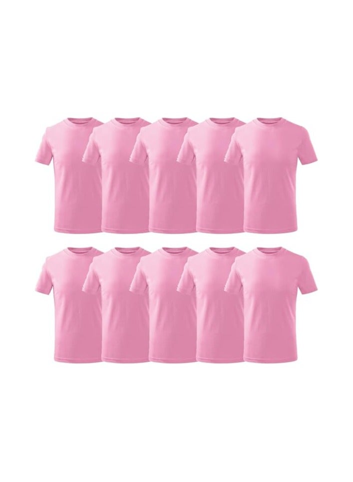 PRINTSHOP4ME 10 pcs Adult Round Neck Combed Men's T Shirt 190 GSM Pure Cotton Basic Colors  - Image 1