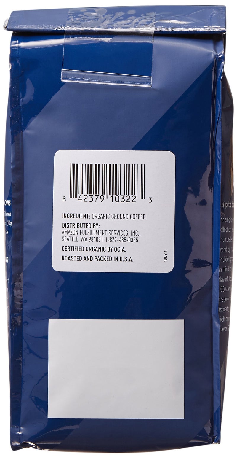 Amazon Fresh Organic Fair Trade Sumatra Ground Coffee, Dark Roast, 12 Ounce (Pack of 3) - Image 3