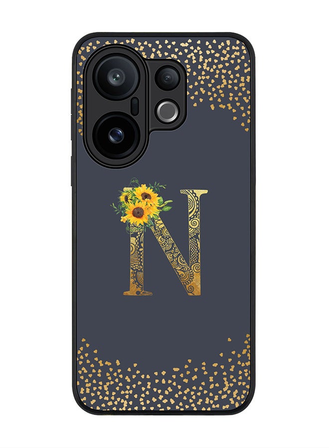 Stylizedd For vivo X200 FE / S30 Pro mini Case,Slim fit Camera Protection, Shockproof Thin Phone cover  - Custom Floral Monogram - N  (Grey )