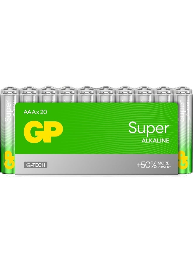 GP AAA Batteries - Set of 20 | Super| AAA Alkaline 1.5 V / LR03 Batteries - Long Life - Image 1