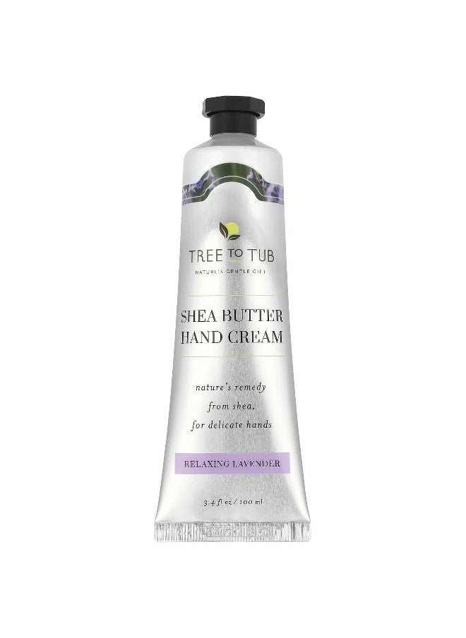 Tree to Tub - Tree To Tub, Shea Butter Hand Cream, Relaxing Lavender, 3.4 fl oz (100 ml) - Image 1