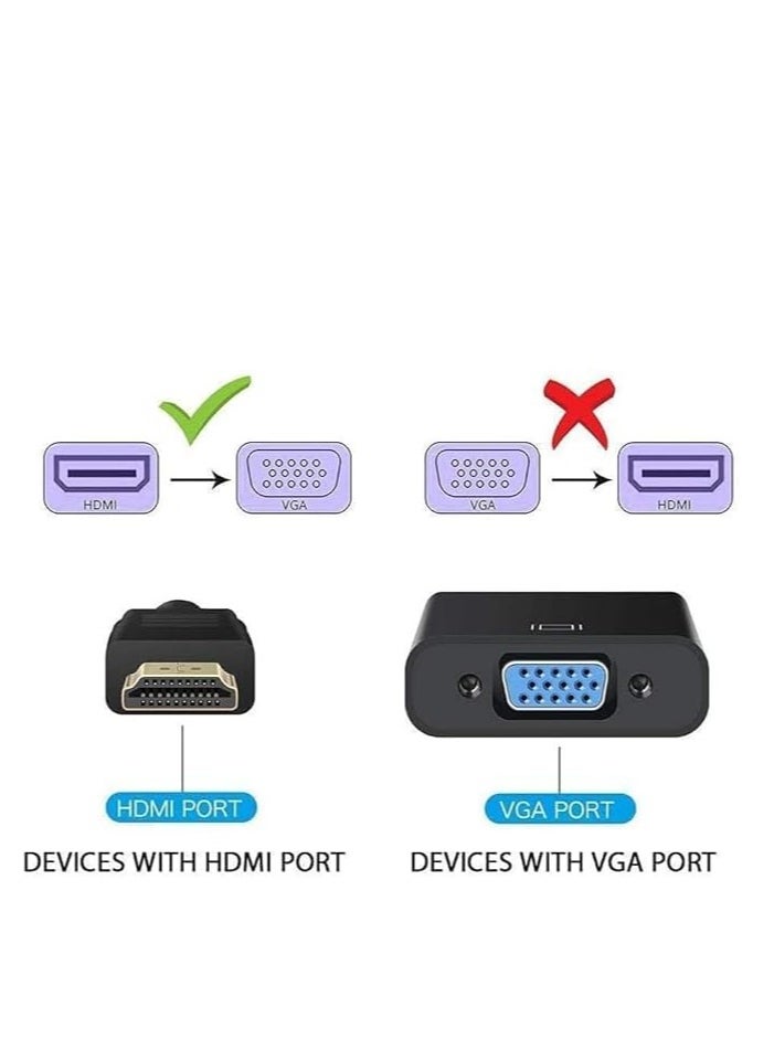 Generic HDMI to VGA Adapter HD HDMI VGA Male HDMI to VGA Female Converter for PC, Monitor,Projector,HDTV-  - Image 4