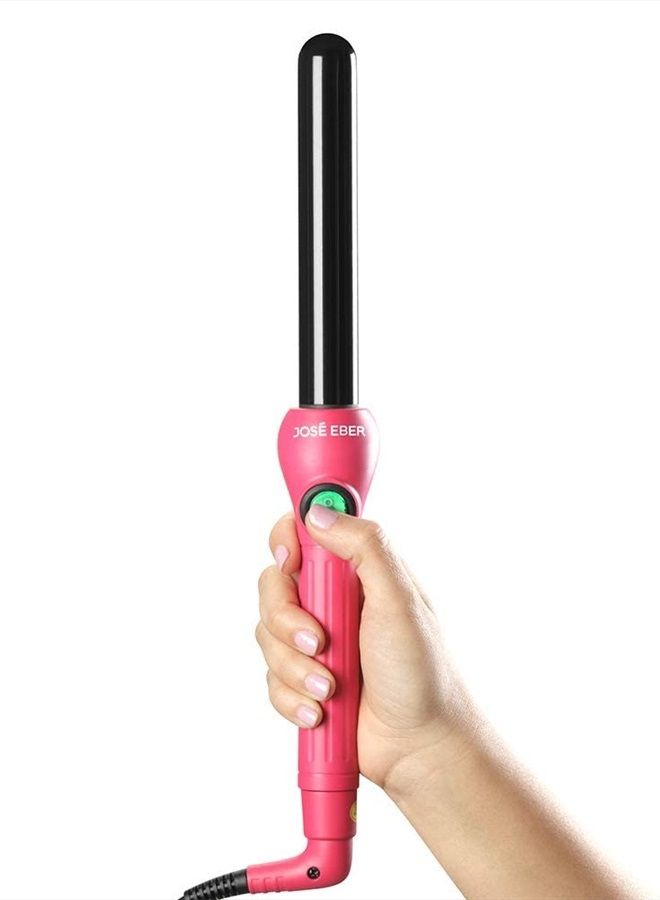 JOSE EBER مكواة تجعيد رقمية بدون مشبك 25 مم، جهد مزدوج، وردي (تناظري) - Image 1