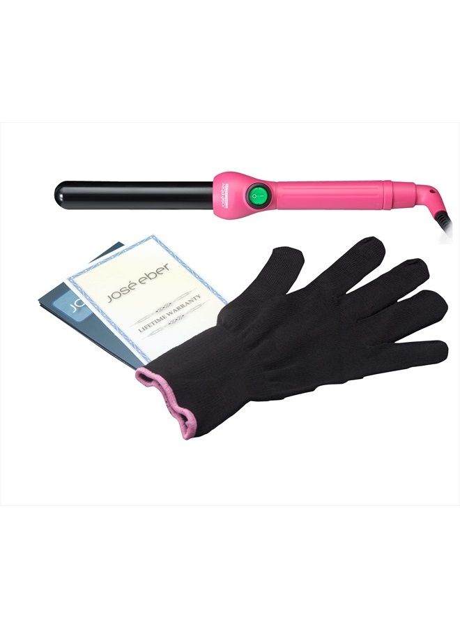 JOSE EBER مكواة تجعيد رقمية بدون مشبك 25 مم، جهد مزدوج، وردي (تناظري) - Image 4