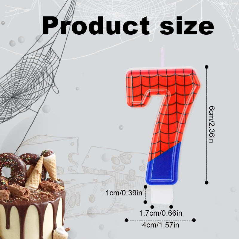 XIHIRCD Spider Themed Birthday Candles, Spider Web Candles Number Candle Cake Topper Candle Birthday Cake Candles Birthday Cake Decorations for Boy Birthday Party Halloween Party Supplies(7) - Image 2