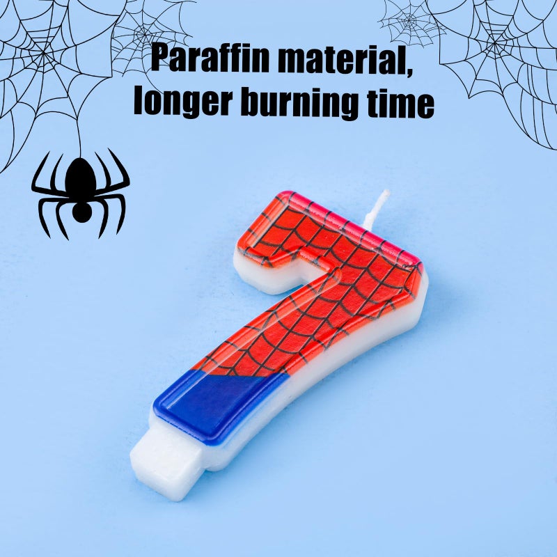 XIHIRCD Spider Themed Birthday Candles, Spider Web Candles Number Candle Cake Topper Candle Birthday Cake Candles Birthday Cake Decorations for Boy Birthday Party Halloween Party Supplies(7) - Image 4