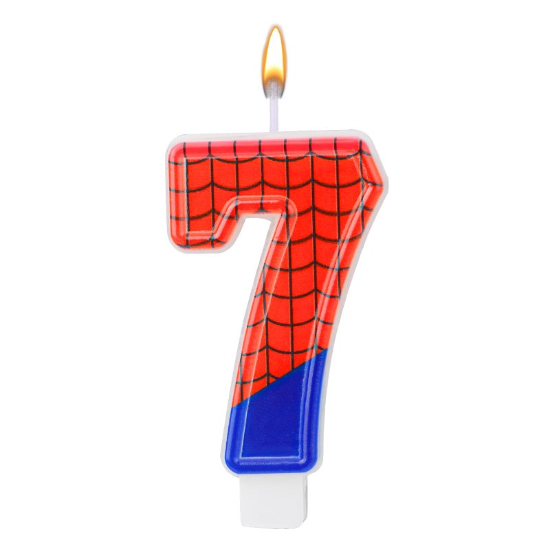 XIHIRCD Spider Themed Birthday Candles, Spider Web Candles Number Candle Cake Topper Candle Birthday Cake Candles Birthday Cake Decorations for Boy Birthday Party Halloween Party Supplies(7) - Image 1
