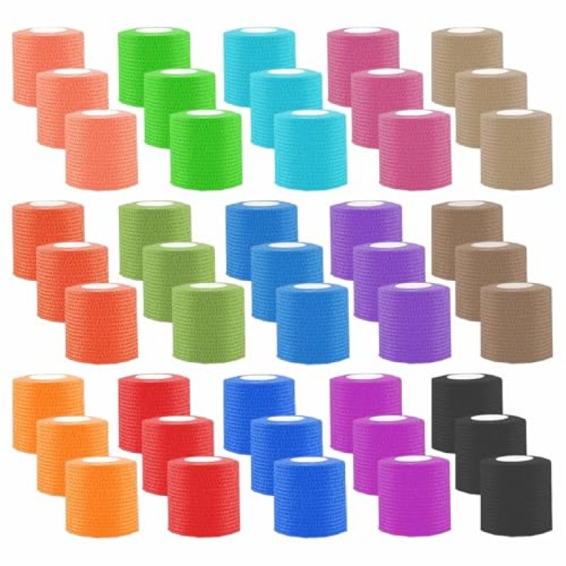Cohesive Bandage Multicolor Stretch Wrap - Self Adherent Wrap for Athletic Sports First Aid Vet Use - Image 1