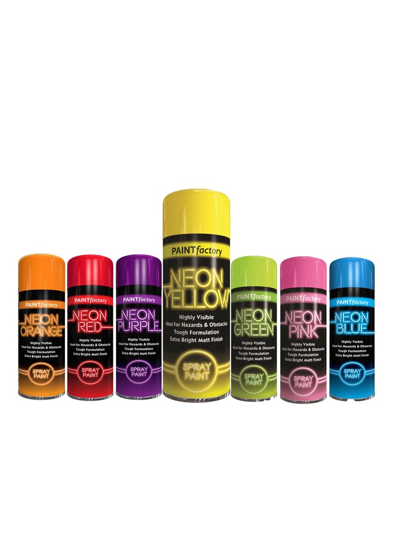 مصنع الطلاء دهان بخاخ نيون عالي الوضوح من مصنع الطلاء – اللون الأصفر ٢٠٠ مل - Image 2