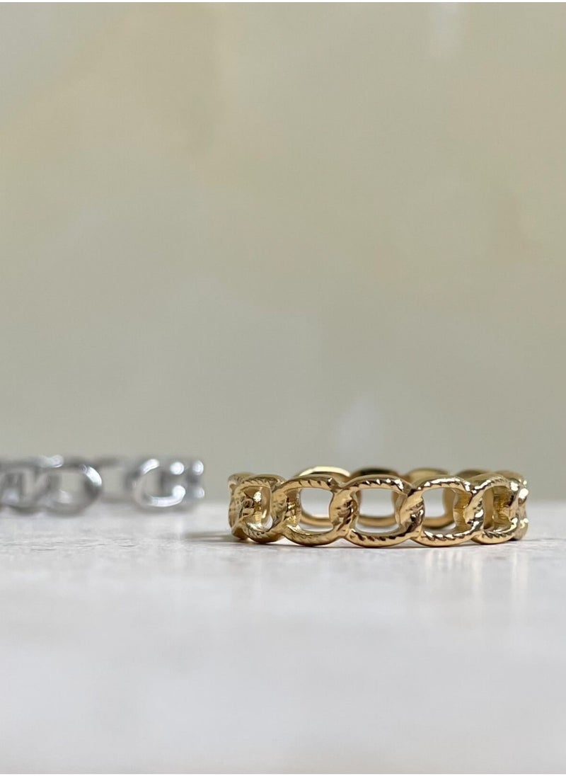 Clé de Lune Chain Adjustable Ring - Silver  - Image 2