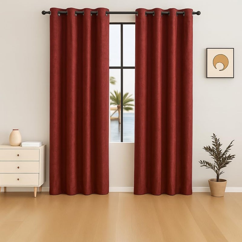 AMALI Elegant Blackout Curtains 2 Panel Set,16 Grommets, Size (L 274 x W 132) cm) for Living Room and Bedroom Shiny Polyester Fabric - Image 1