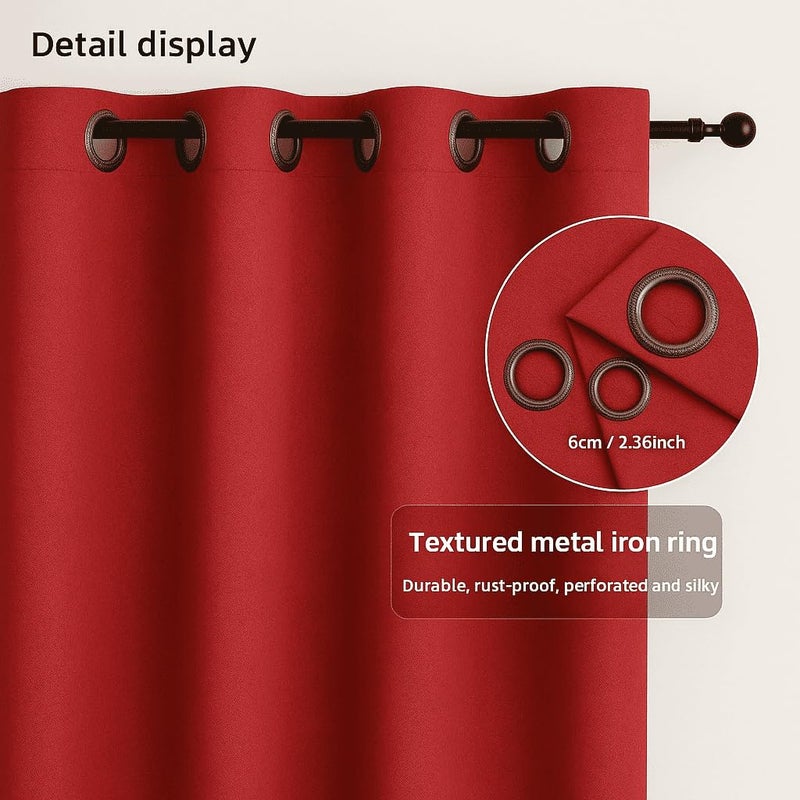AMALI Elegant Blackout Curtains 2 Panel Set,16 Grommets, Size (L 274 x W 132) cm) for Living Room and Bedroom Shiny Polyester Fabric - Image 4