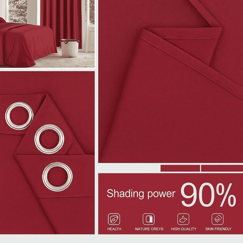 AMALI Elegant Blackout Curtains 2 Panel Set,16 Grommets, Size (L 274 x W 132) cm) for Living Room and Bedroom Shiny Polyester Fabric - Image 5