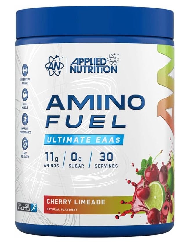 Amino Fuel - Amino Acids Supplement, EAA Essential Amino Acids Powder, Muscle Fuel & Recovery (390g - 30 Servings) (CHERRY LIMEADE)