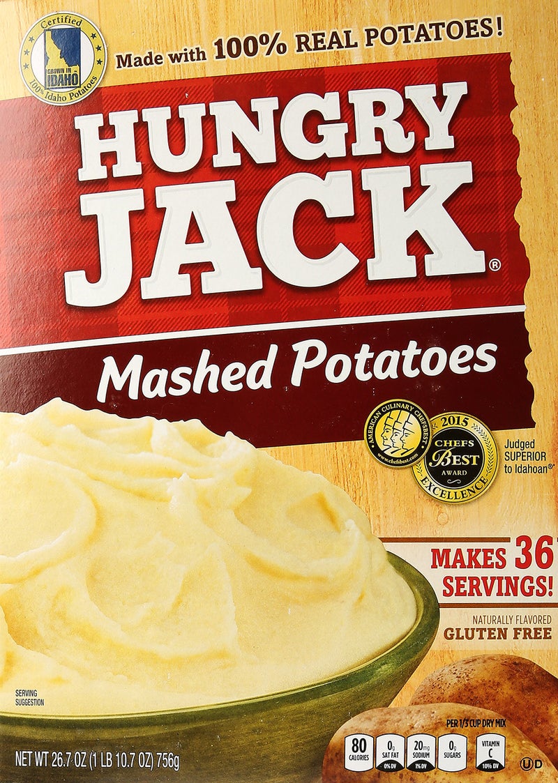 Hungry Jack Instant Mashed Potatoes, Naturally Flavored - Family Size 26.7 Ounce Box - Image 1