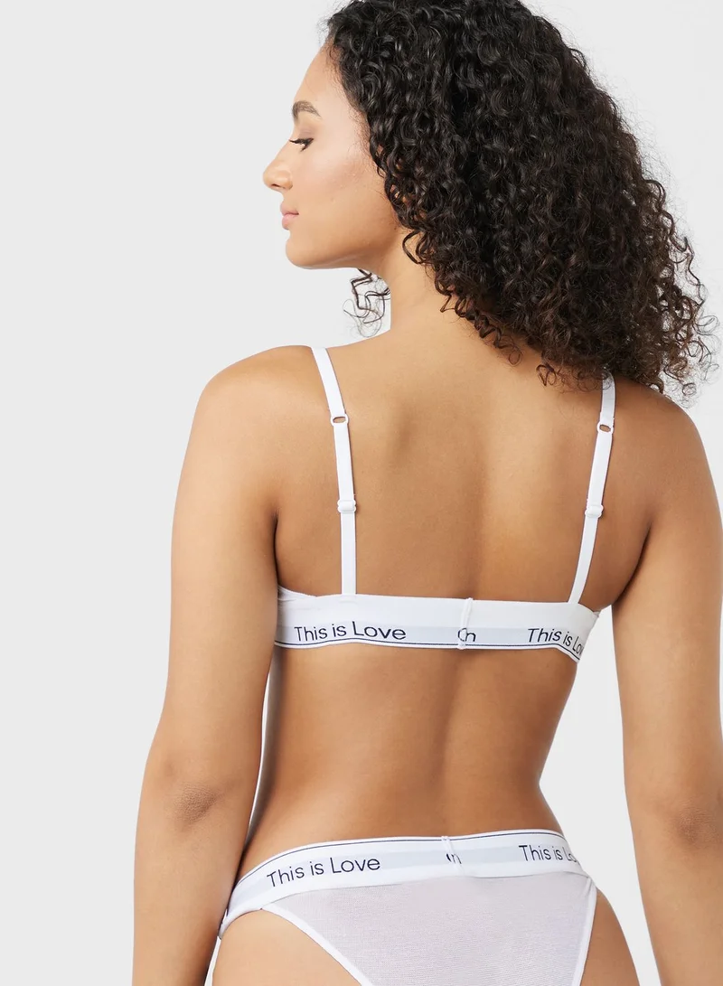 CALVIN KLEIN Strappy Logo Band Unlined Bralette