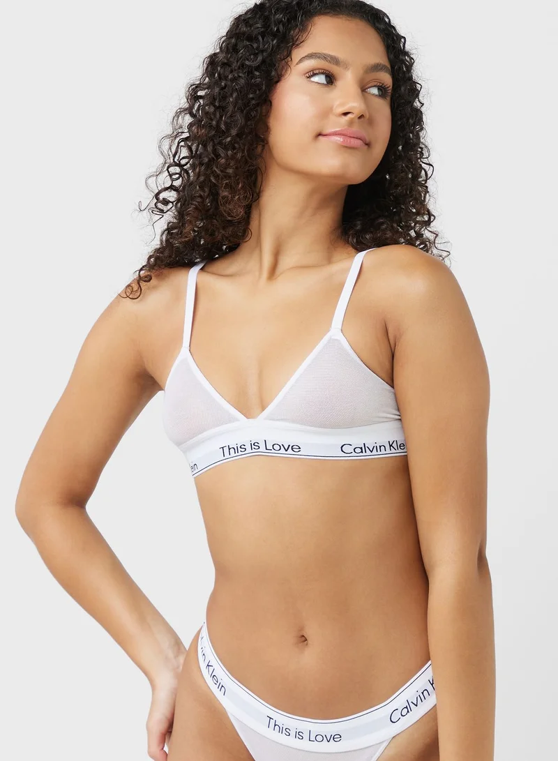 CALVIN KLEIN Strappy Logo Band Unlined Bralette