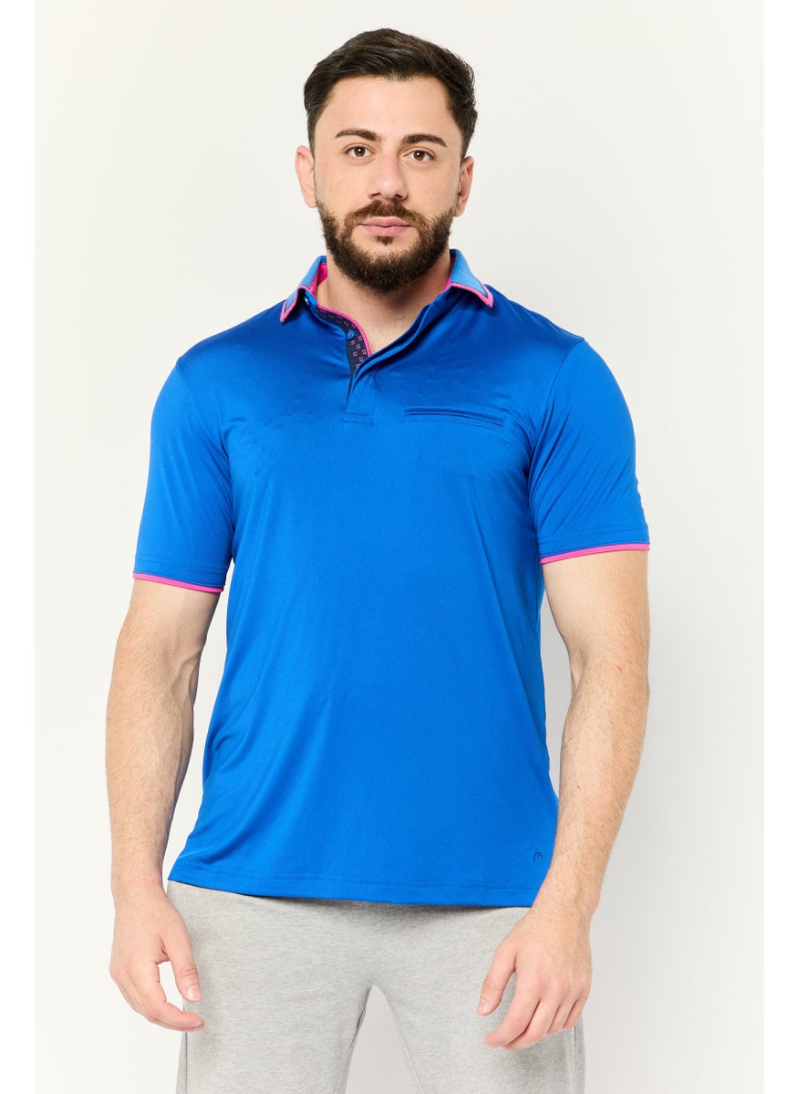 HEAD Men Sportswear Fit Short Sleeves Golf Polo Shirt, Blue  - Image 1